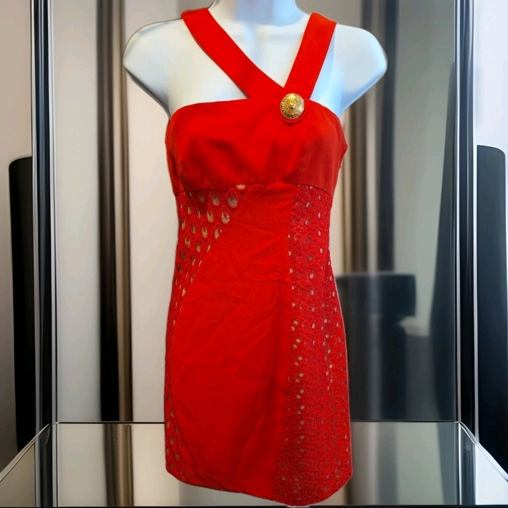 Elegant One Shoulder Red Dress